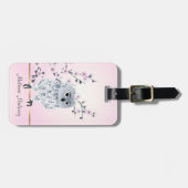 さくらんぼ花かわいいフクロウ ラゲッジタグ (正面横)