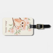 さくらんぼ花かわいいフクロウ ラゲッジタグ (正面横)