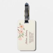 さくらんぼ花かわいいフクロウ ラゲッジタグ (裏面縦)