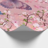 さくらんぼ花と蝶 ラッピングペーパー (角)