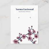 さくらんぼ花のイヤリングディスプレイカード 名刺 (正面)