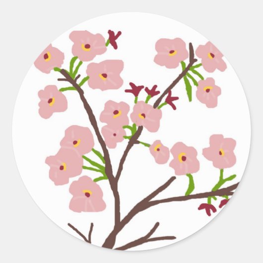 さくらんぼ花のシール ラウンドシール (正面)