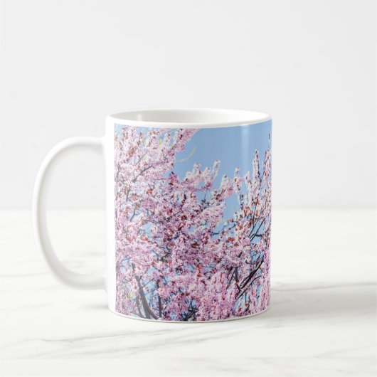 さくらんぼ花の写真 コーヒーマグカップ (左)
