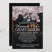 さくらんぼ花の卒業発表 招待状 (正面/裏面)