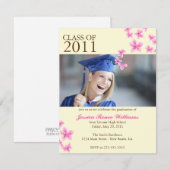 さくらんぼ花の卒業 招待状 (正面/裏面)