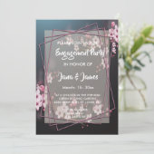 さくらんぼ花の幾何学的フローラ婚約 招待状 (スタンド正面)