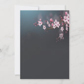 さくらんぼ花の幾何学的フローラ婚約 招待状 (裏面)