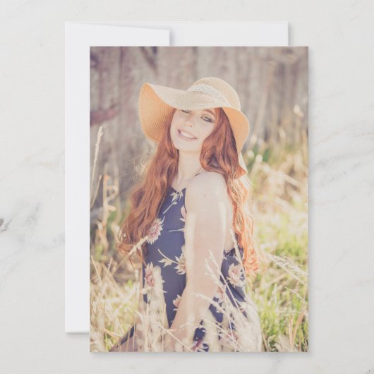 さくらんぼ花の日本の卒業パーティー招待状 招待状 (裏面)