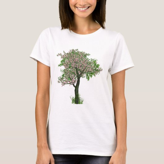 さくらんぼ花の木の枝葉 Tシャツ (正面)