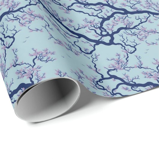 さくらんぼ花の木の模様 ラッピングペーパー (ロールコーナー)