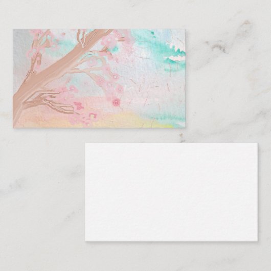 さくらんぼ花の木の水の色ビジネスカード 名刺 (正面/裏面)