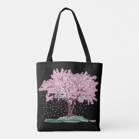 さくらんぼ花の木トート財布 トートバッグ (裏面)
