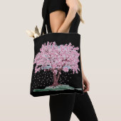 さくらんぼ花の木トート財布 トートバッグ (クローズアップ)