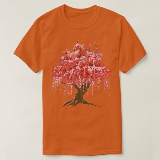 さくらんぼ花の木桜日本の自然図 Tシャツ (デザイン正面)