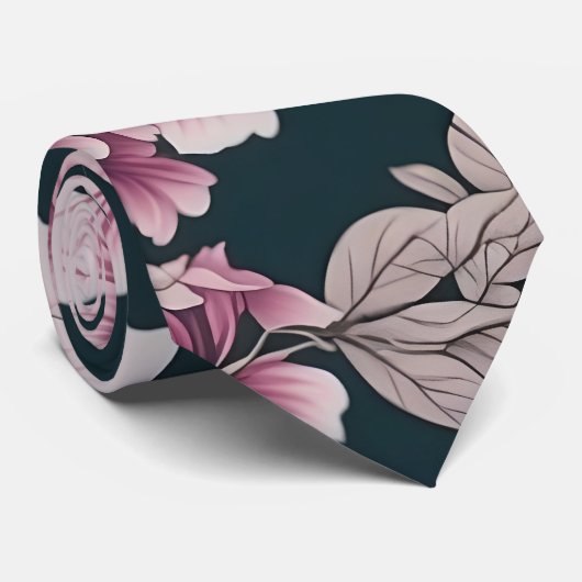 さくらんぼ花の模様 ネクタイ (ロール)