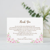 さくらんぼ花の水色結婚のサンキューカード サンキューカード (スタンド正面)