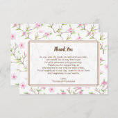 さくらんぼ花の水色結婚のサンキューカード サンキューカード (正面/裏面)