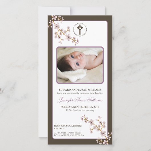 さくらんぼ花の洗礼の発表(薄紫) (正面)