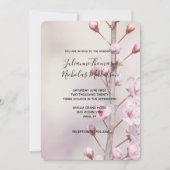 さくらんぼ花の結婚式の招待 招待状 (正面)