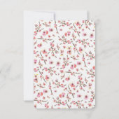 さくらんぼ花の結婚式RSVP 出欠カード (裏面)