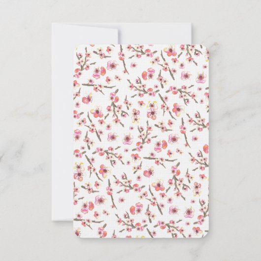 さくらんぼ花の結婚式RSVP 出欠カード (裏面)