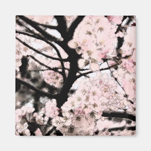 さくらんぼ花の編集 マグネット (正面)