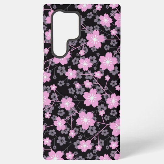 さくらんぼ花の花柄デザイン SAMSUNG GALAXYケース (裏面)