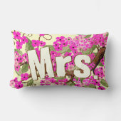 さくらんぼ花イエローピンク花嫁の枕 ランバークッション (正面)