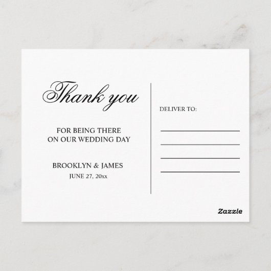 さくらんぼ花エレガントな結婚式ありがとうポストカード ポストカード (裏面)