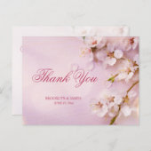 さくらんぼ花エレガントな結婚式ありがとうポストカード ポストカード (正面/裏面)