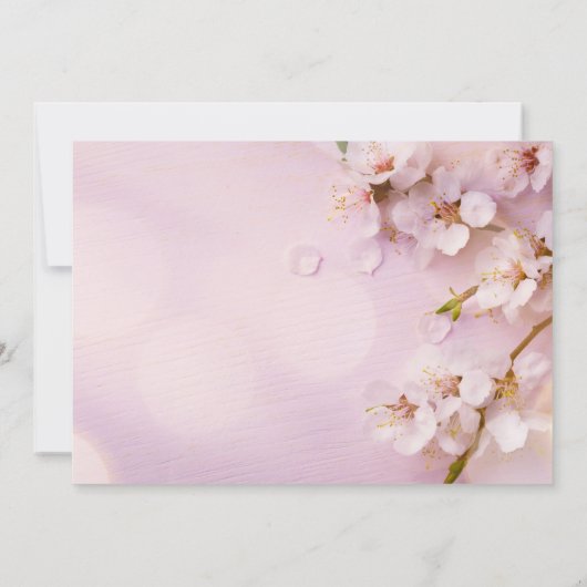 さくらんぼ花エレガントな結婚式の日付カードを保存 セーブザデート (裏面)