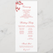 さくらんぼ花エレガント春の結婚式 プログラム (裏面)