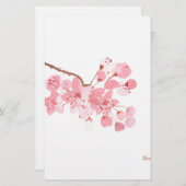 さくらんぼ花オリジナル水彩 便箋 (正面/裏面)