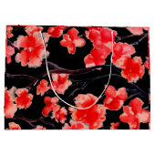 さくらんぼ花オンブラック抱き枕 ラージペーパーバッグ (裏面)