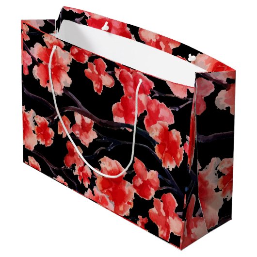 さくらんぼ花オンブラック抱き枕 ラージペーパーバッグ (裏面アングル)