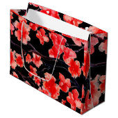 さくらんぼ花オンブラック抱き枕 ラージペーパーバッグ (正面アングル)