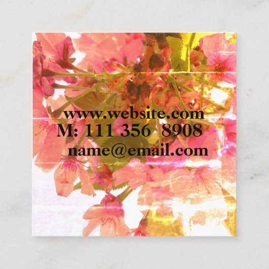 さくらんぼ花カスタム咲き名刺 スクエア名刺 (裏面)