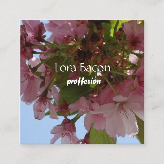 さくらんぼ花カスタム咲き名刺 スクエア名刺 (正面)