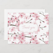 さくらんぼ花サンキューカード ポストカード (正面/裏面)
