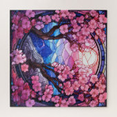 さくらんぼ花ステンドグラスパズル ジグソーパズル (横)
