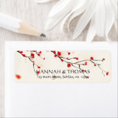 さくらんぼ花ズウォーター色フローラ差出人住所 ラベル (インサイチュ)