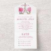 さくらんぼ花ズスウィート16フローラ16桜Al オールインワン招待状 (内側)