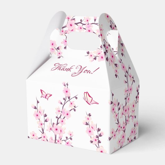 さくらんぼ花ズピンクホワイトありがとう誕生日 フェイバーボックス (裏面サイド)