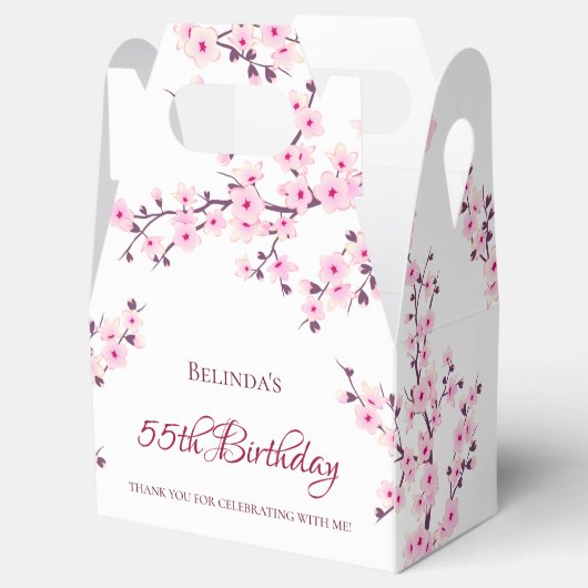 さくらんぼ花ズピンクホワイトありがとう誕生日 フェイバーボックス (オープン)