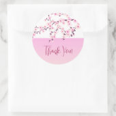 さくらんぼ花ズピンクホワイトカスタムありがとう ラウンドシール (バッグ)