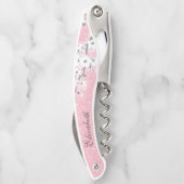 さくらんぼ花ズホワイトピンクグリッターモノグラム ソムリエナイフ (裏面)