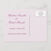 さくらんぼ花セーブ・ザ・デート案内葉書 案内ポストカード (裏面)