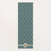 さくらんぼ花ティール(緑がかった色)+イニシャル ヨガマット (裏面)