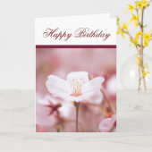 さくらんぼ花ハッピーバースデーグリーティングカード カード (黄色い花)