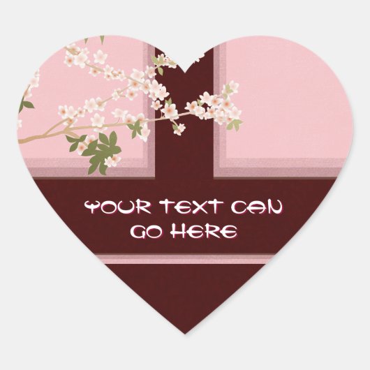 さくらんぼ花ハートシール ハートシール (正面)